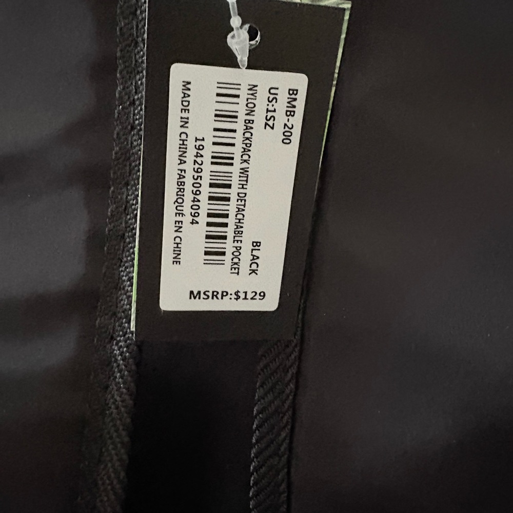 Badgley Mischka Black Nylon Backpack with a detachable fanny pack - Picture 8 of 8